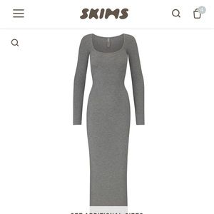 NWT XL SKIMS long sleeve maxi body con dress.  Super soft ribbed fit  flattering